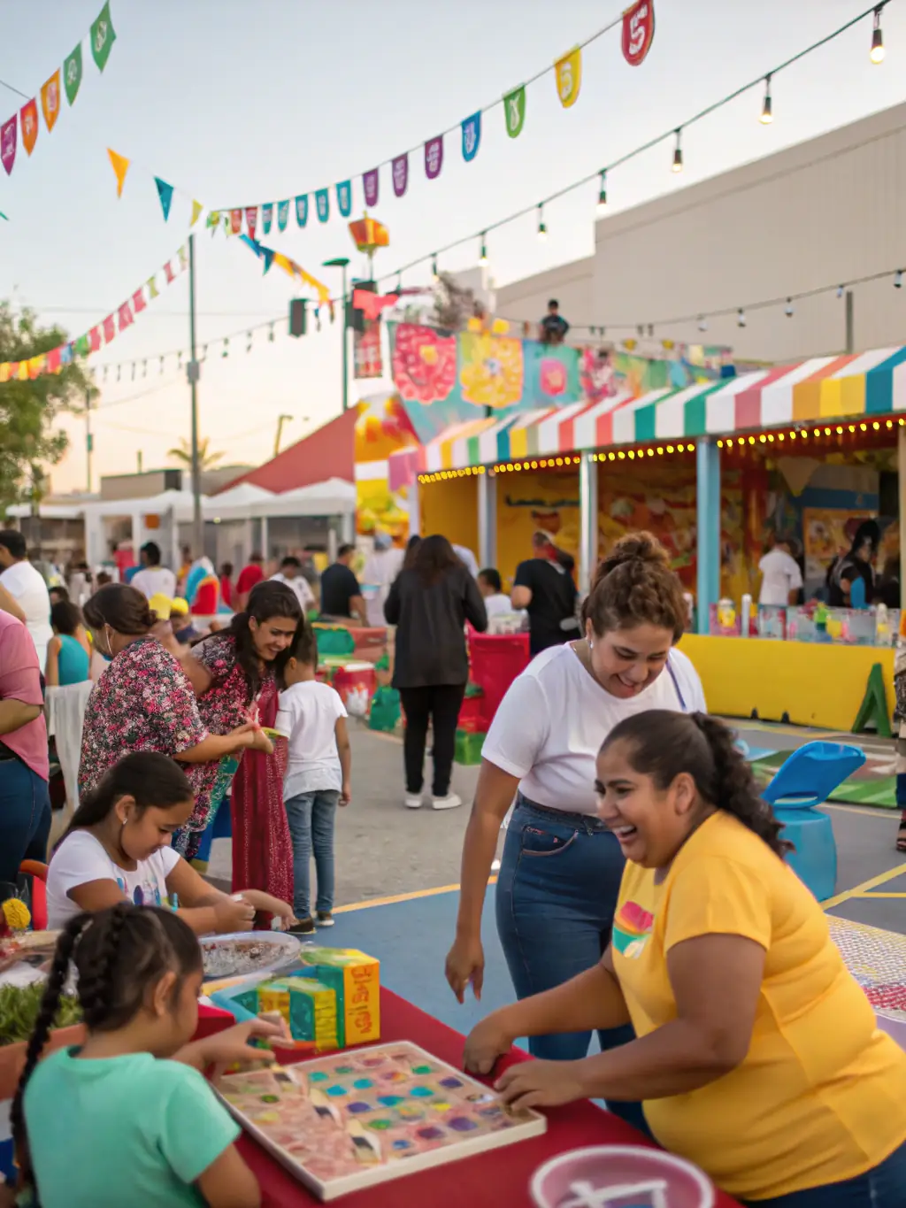 A photograph of a cultural event organized by LES VOIX DU CHAUDRON, showing diverse attendees engaging in artistic activities and enjoying the atmosphere.